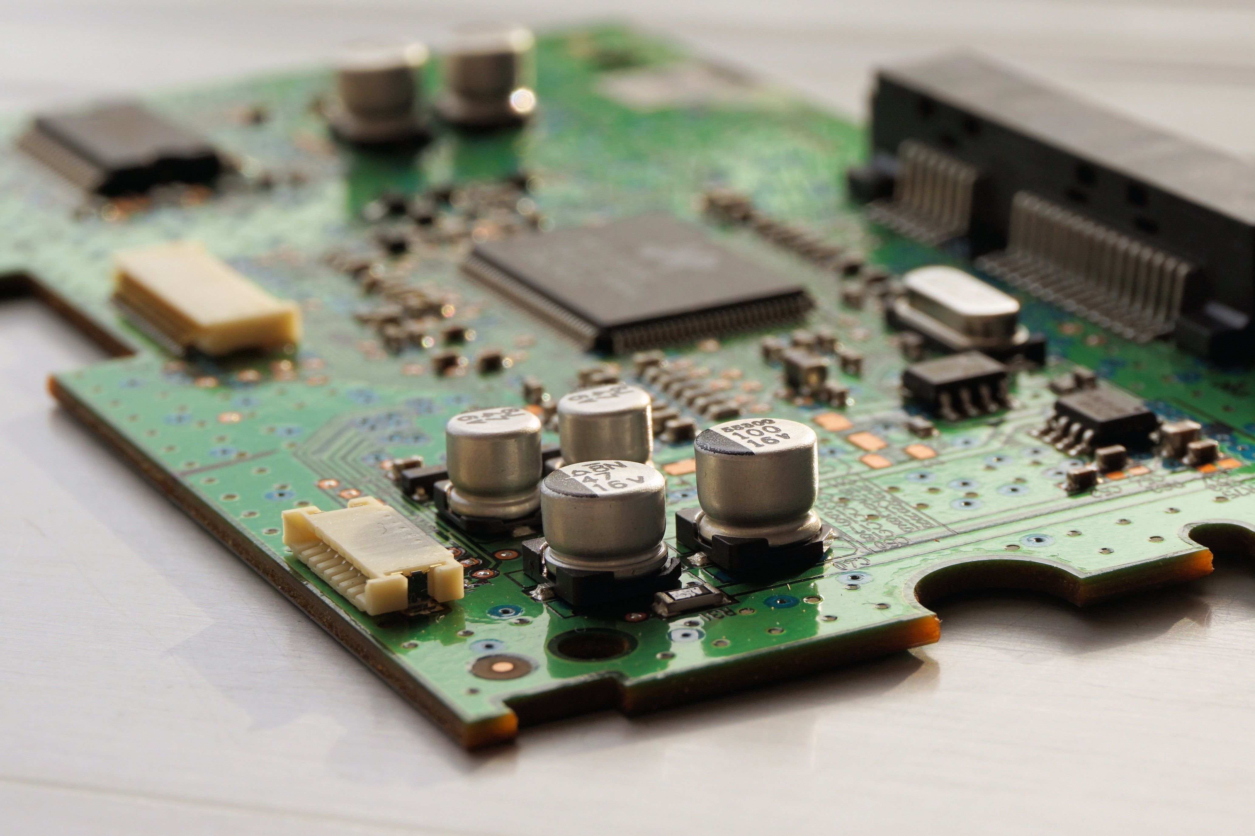 Mainboard eines Rechners in Nahaufnahme
